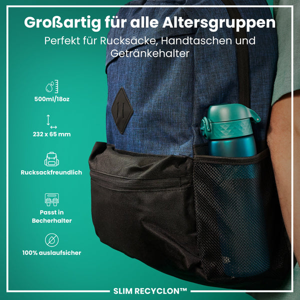 Recyclon Wasserflasche, Aqua, 500 ml