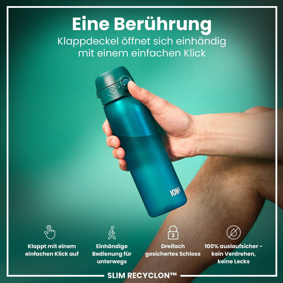 Recyclon Wasserflasche, Aqua, 500 ml