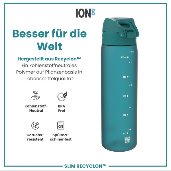 Recyclon Wasserflasche, Aqua, 500 ml