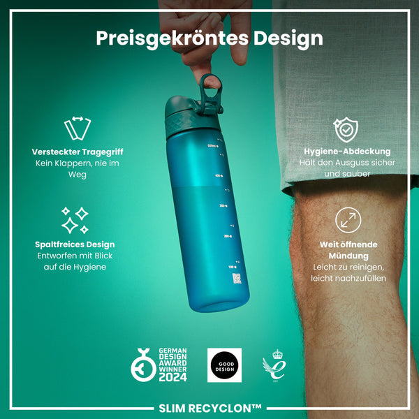 Recyclon Wasserflasche, Aqua, 500 ml