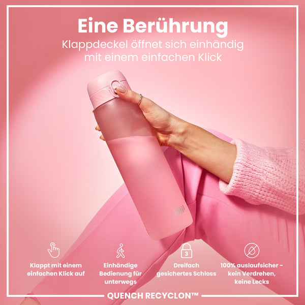 Recyclon-Wasserflasche, Rosenquarz, 1 L