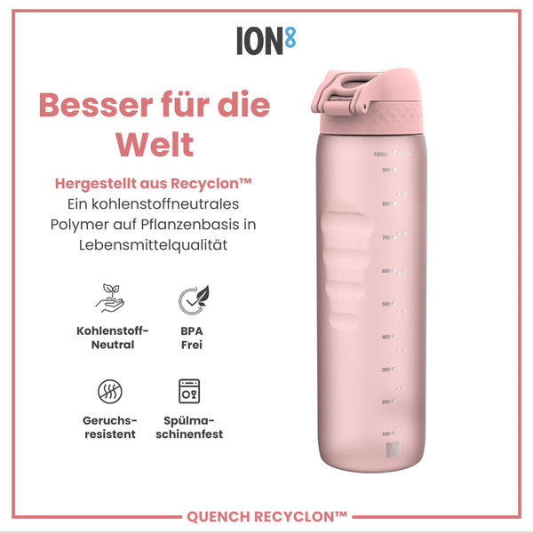 Recyclon-Wasserflasche, Rosenquarz, 1 L