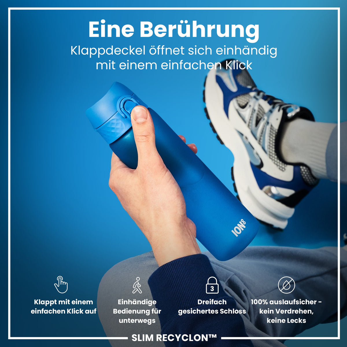 Recyclon Trinkflasche, Blau, 500 ml