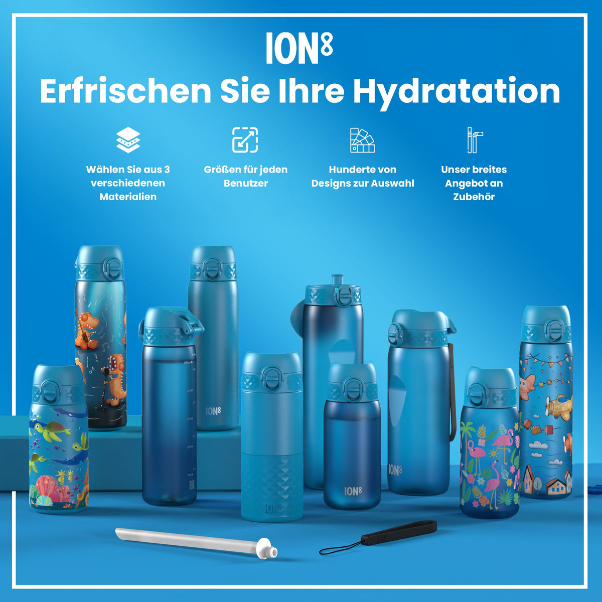 Recyclon Trinkflasche, Blau, 500 ml