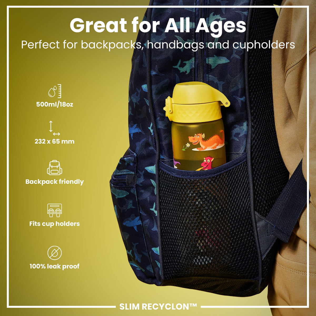 Recyclon Wasserflasche, Drachen, 500 ml