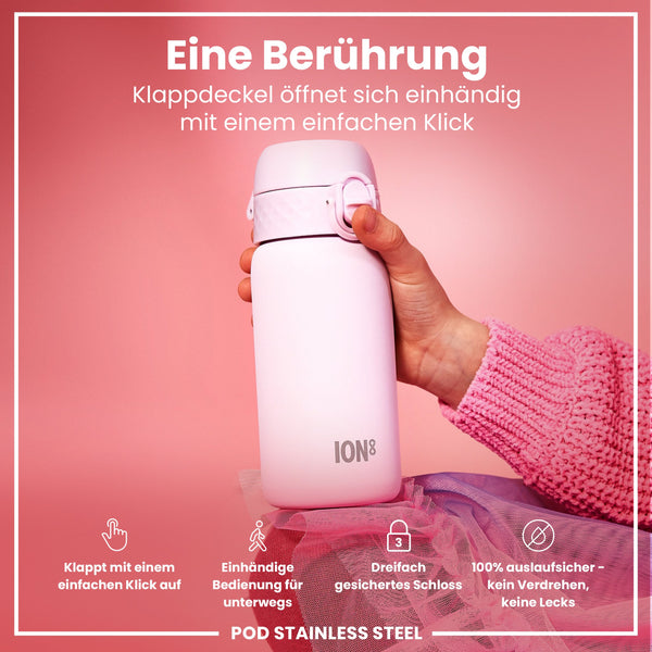 Leichte Edelstahl-Wasserflasche, Flieder Dämmerung, 400 ml