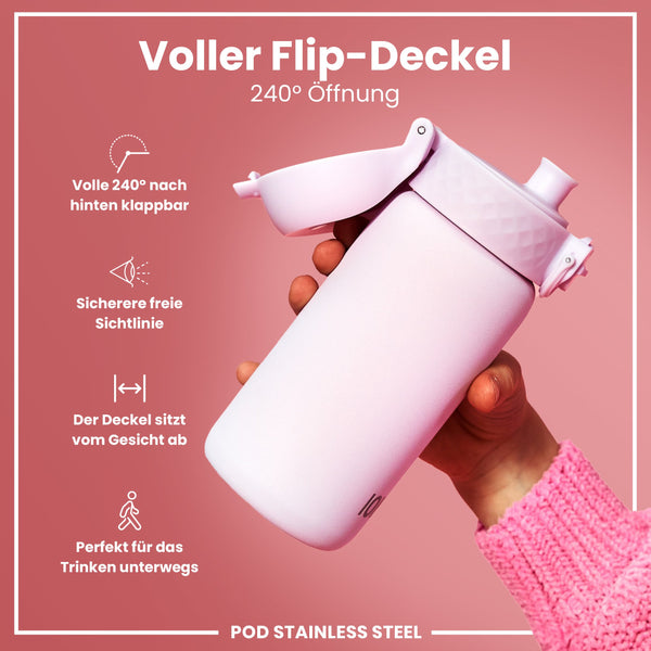 Leichte Edelstahl-Wasserflasche, Flieder Dämmerung, 400 ml