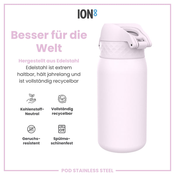 Leichte Edelstahl-Wasserflasche, Flieder Dämmerung, 400 ml