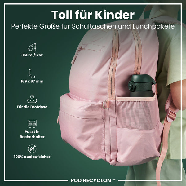 Recyclon Wasserflasche, Dunkelgrün, 350 ml