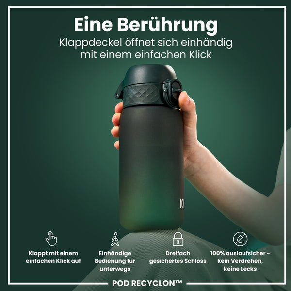 Recyclon Wasserflasche, Dunkelgrün, 350 ml