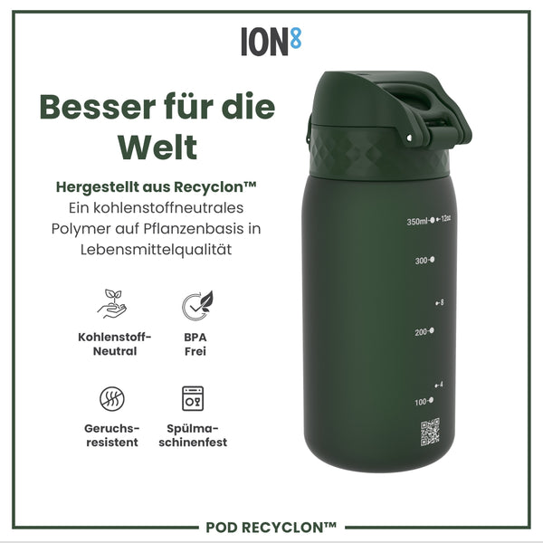 Recyclon Wasserflasche, Dunkelgrün, 350 ml