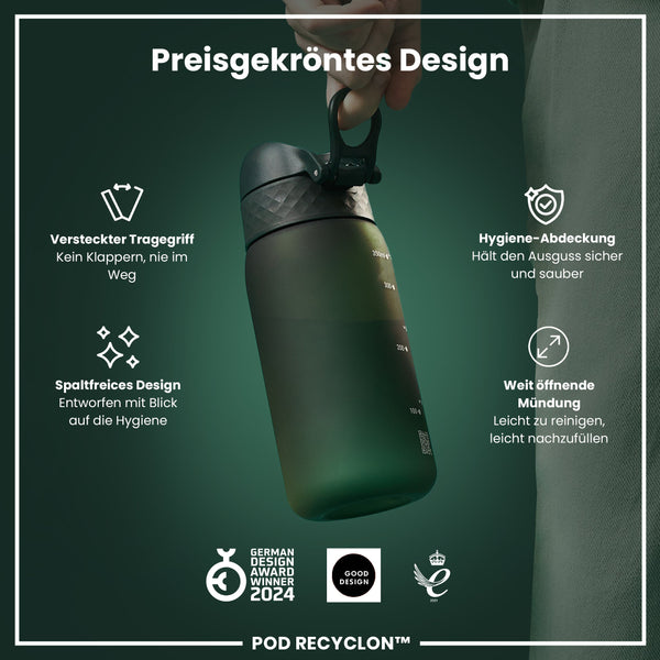 Recyclon Wasserflasche, Dunkelgrün, 350 ml