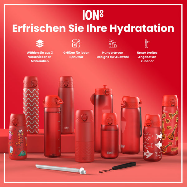 Recyclon Wasserflasche, Rot, 350 ml