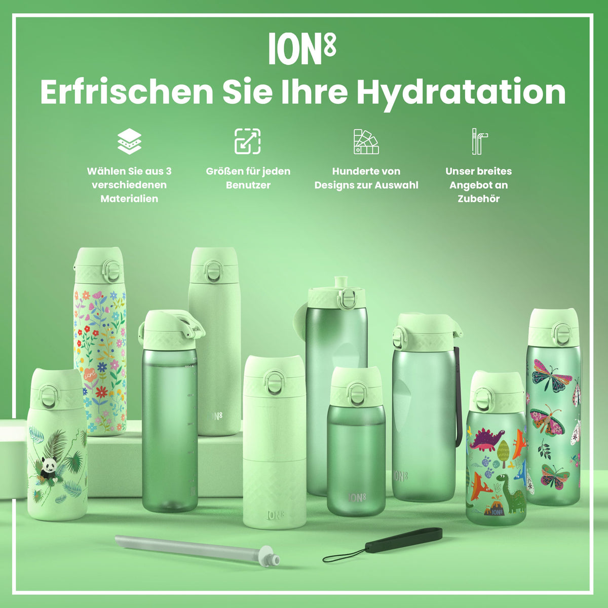 Recyclon Wasserflasche, Surfgrün, 500 ml