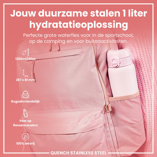 Leichte Edelstahl-Wasserflasche, Fliederdämmerung, 1 L