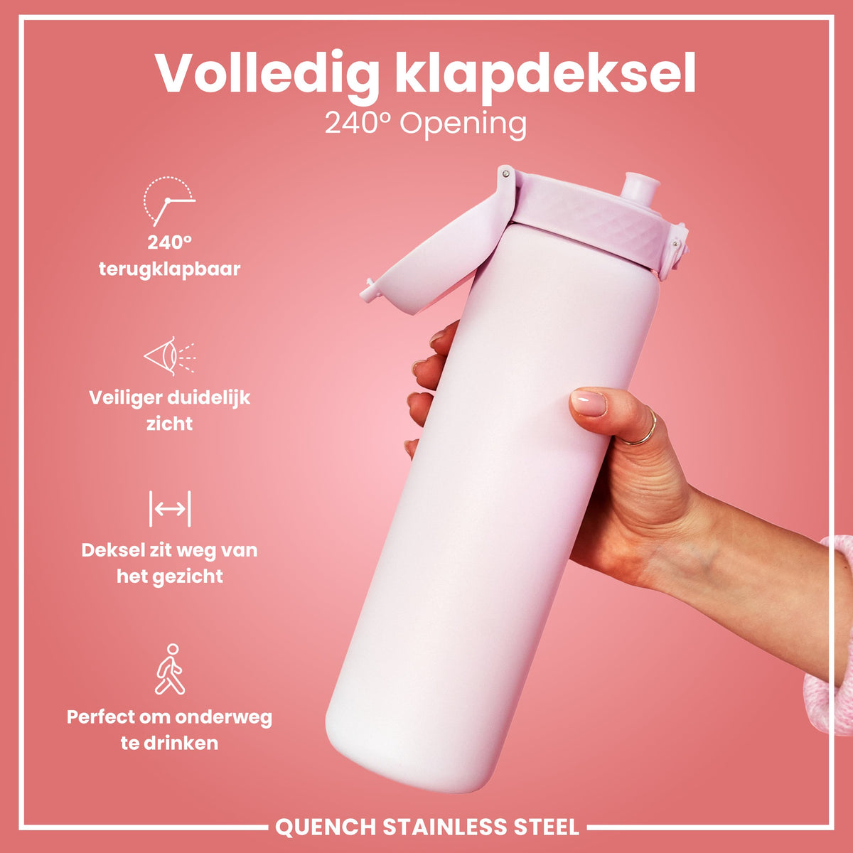 Leichte Edelstahl-Wasserflasche, Fliederdämmerung, 1 L