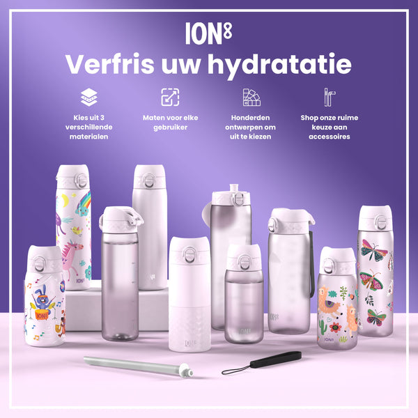 Leichte Edelstahl-Wasserflasche, Fliederdämmerung, 1 L