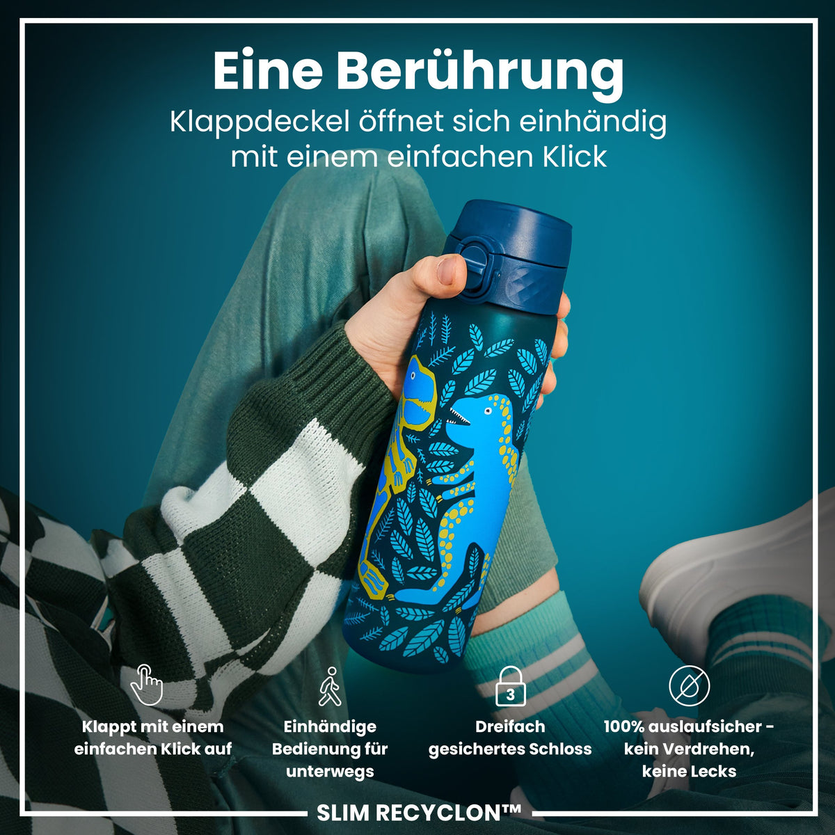Recyclon Trinkflasche, Dinosaurier, 500 ml
