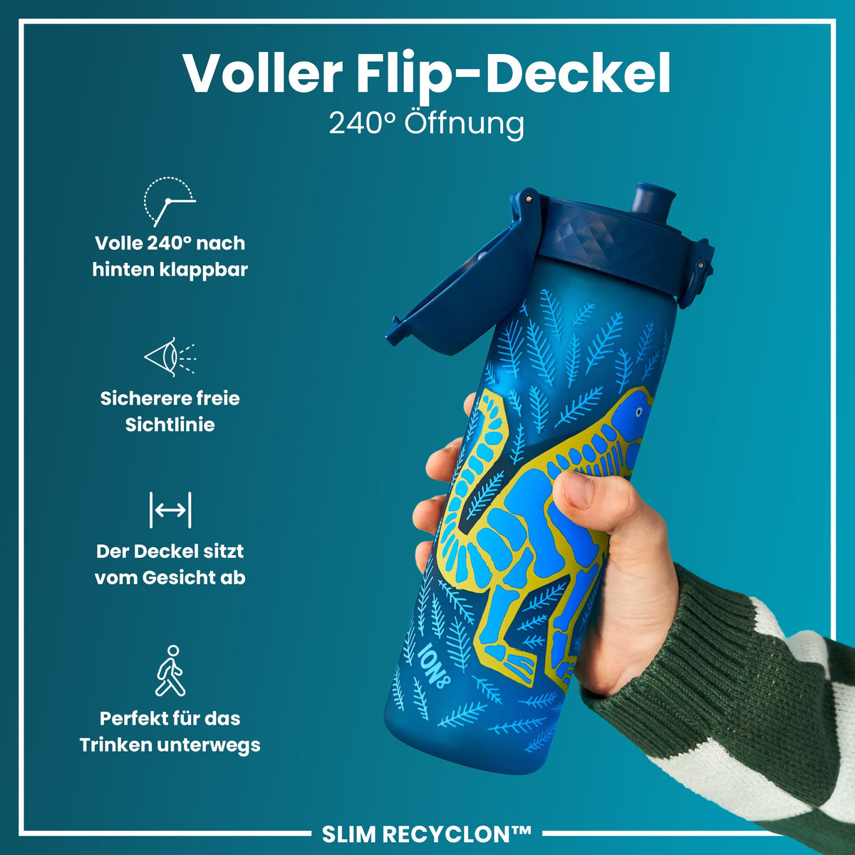 Recyclon Trinkflasche, Dinosaurier, 500 ml