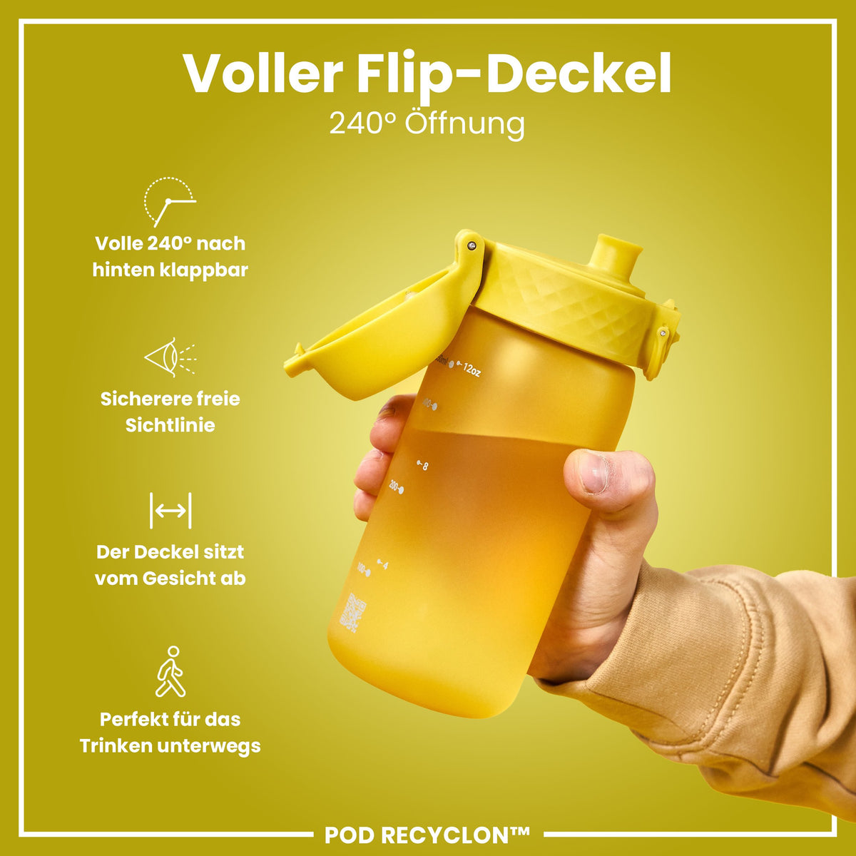 Recyclon Wasserflasche, Gelb, 350 ml