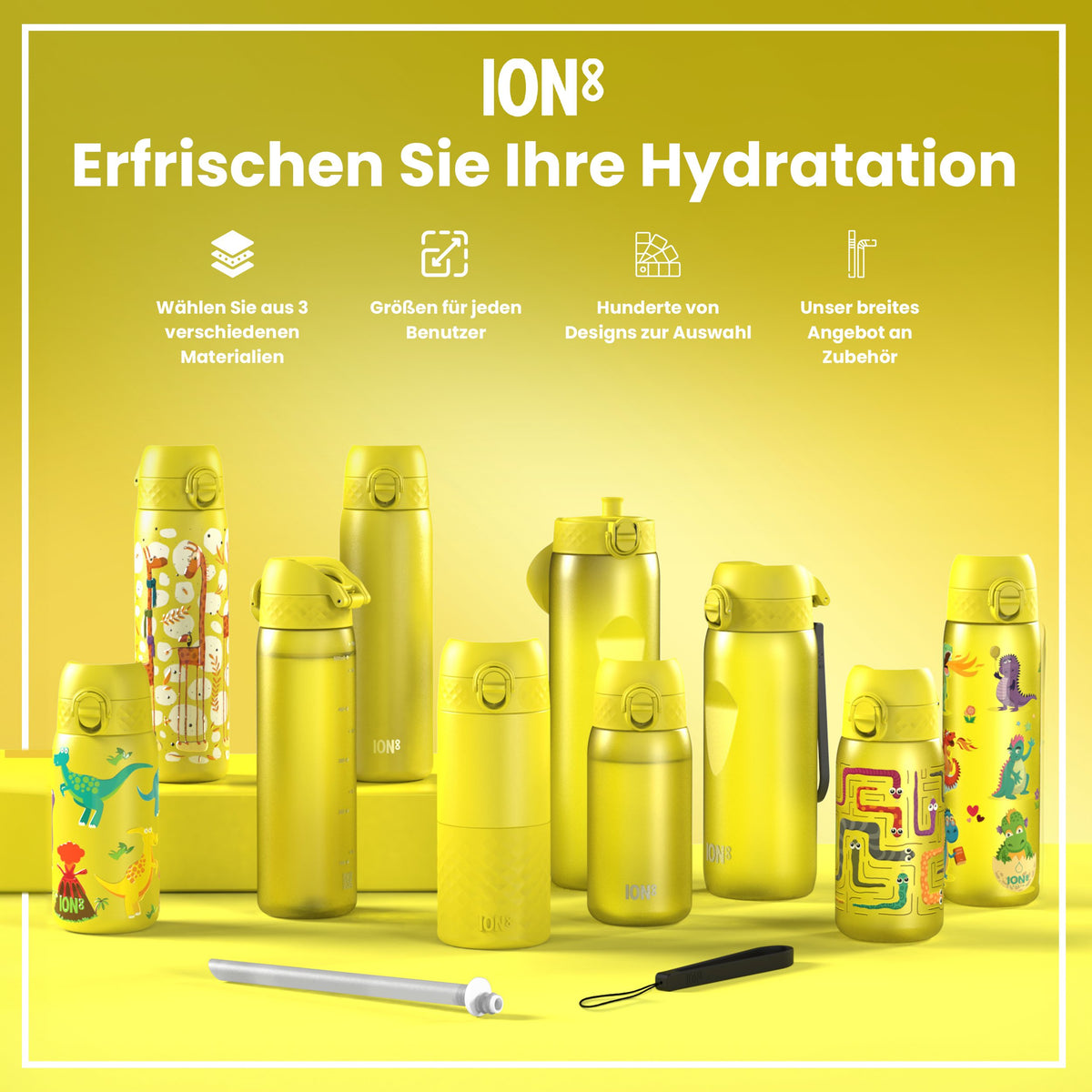 Recyclon Wasserflasche, Gelb, 350 ml