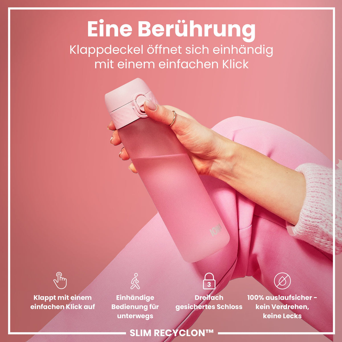 Recyclon Trinkflasche, Rosenquarz, 500 ml