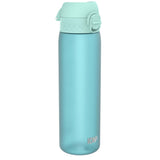 A light teal water bottle, with a light teal screw-on lid, sits against a white background. ION8 is printed on the bottle.