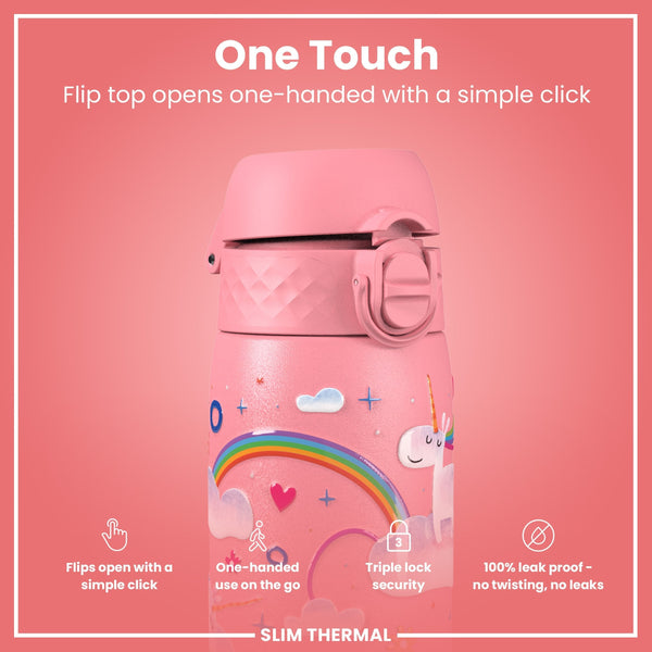 Isolierte Edelstahl-Wasserflasche, Einhorn-Design, 500 ml