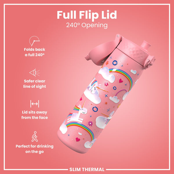 Isolierte Edelstahl-Wasserflasche, Einhorn-Design, 500 ml