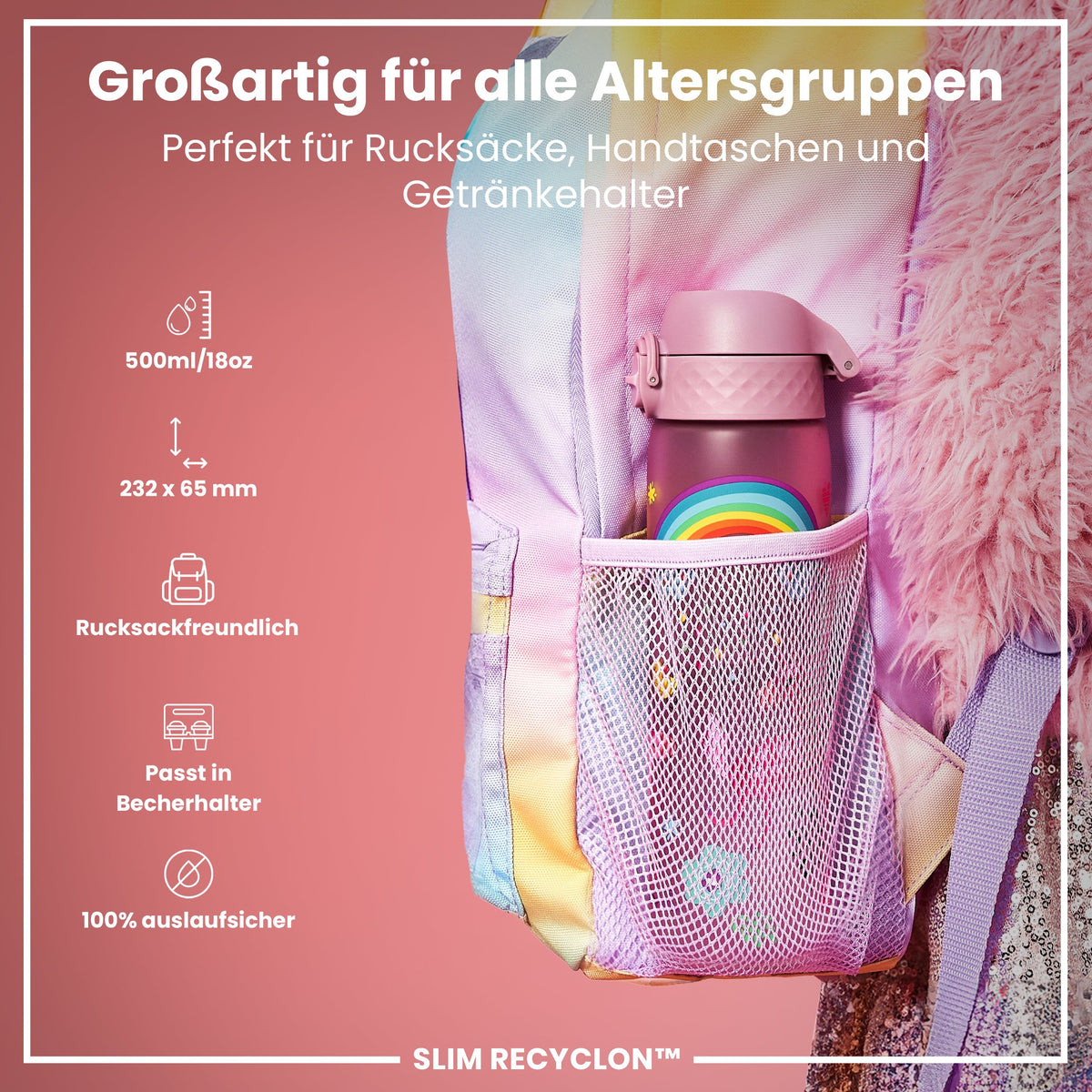 Recyclon Trinkflasche, Einhörner, 500 ml