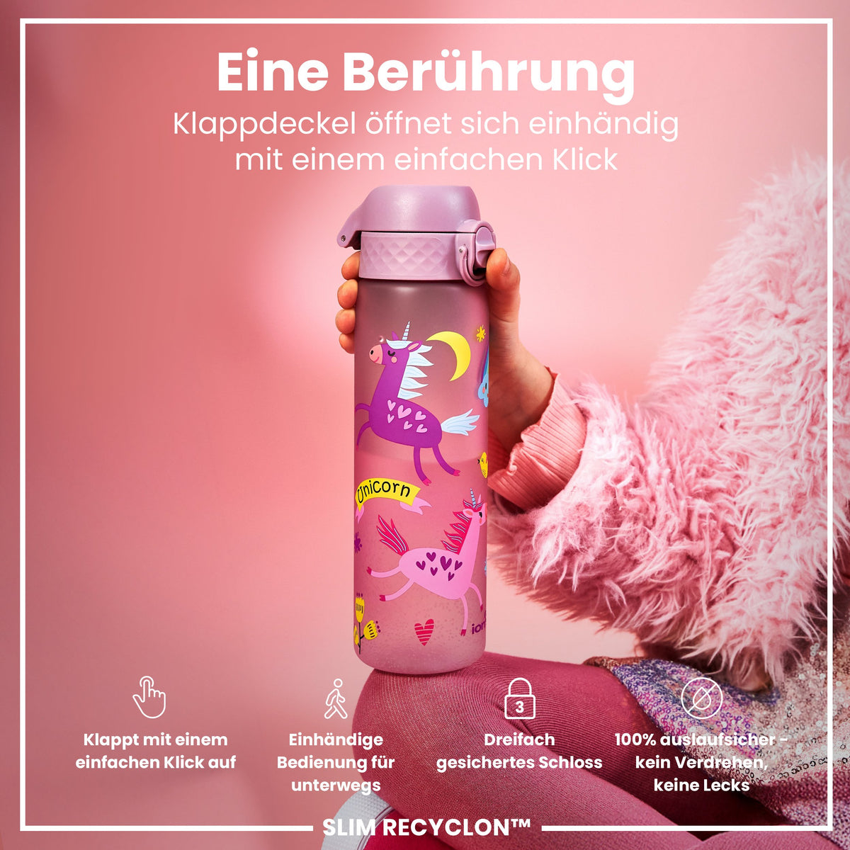 Recyclon Trinkflasche, Einhörner, 500 ml