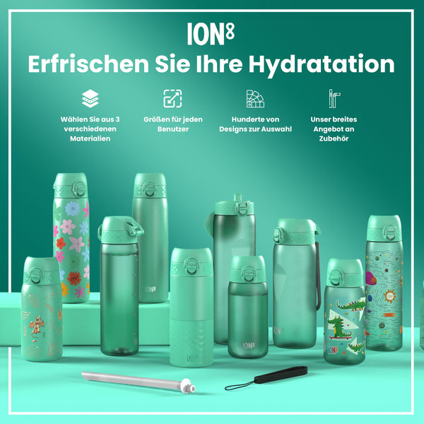 Leichte Edelstahl-Wasserflasche, Türkis, 400 ml