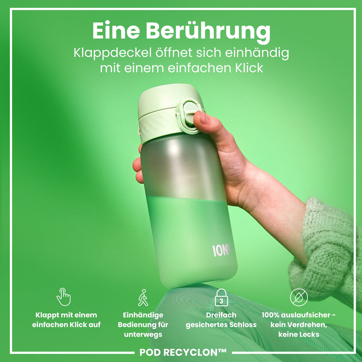 Recyclon Wasserflasche, Surfgrün, 350 ml
