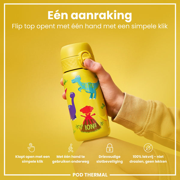 Isolierte Edelstahl-Wasserflasche, Dinosaurier, 320 ml