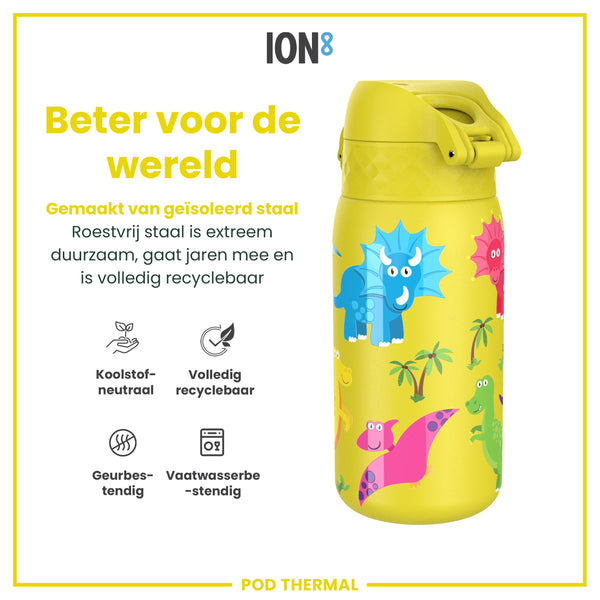 Isolierte Edelstahl-Wasserflasche, Dinosaurier, 320 ml