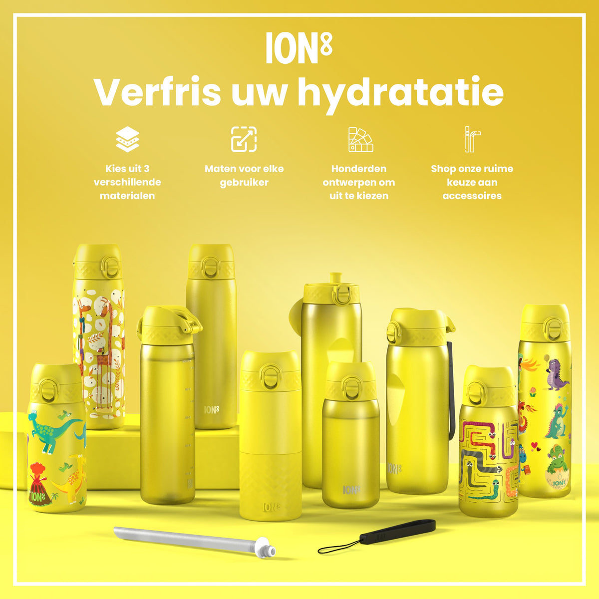 Isolierte Edelstahl-Wasserflasche, Dinosaurier, 320 ml