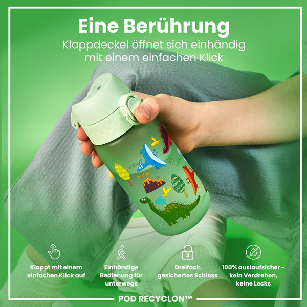 Recyclon Wasserflasche, Design „Dinosaurier“, 350 ml