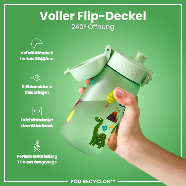 Recyclon Wasserflasche, Design „Dinosaurier“, 350 ml
