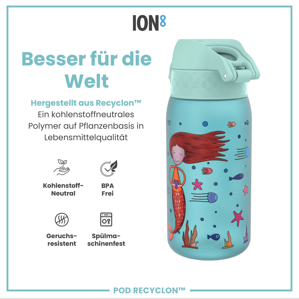 Recyclon Wasserflasche, Meerjungfrau, 350 ml