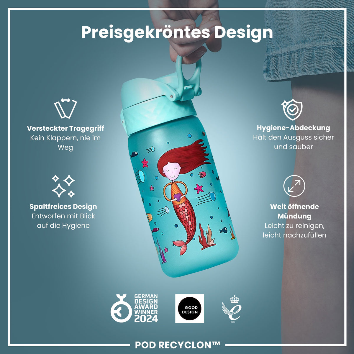 Recyclon Wasserflasche, Meerjungfrau, 350 ml