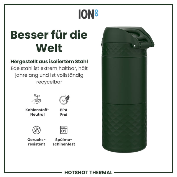 Reisebecher aus Stahl, DunkelgrŸn, 360 ml