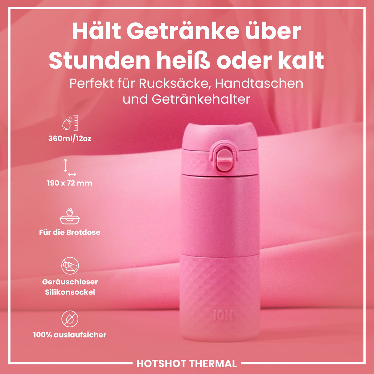 Reisebecher aus Stahl, RosenblŸte, 360 ml