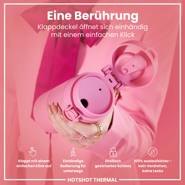 Reisebecher aus Stahl, RosenblŸte, 360 ml