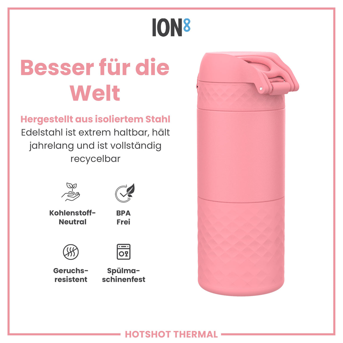 Reisebecher aus Stahl, RosenblŸte, 360 ml