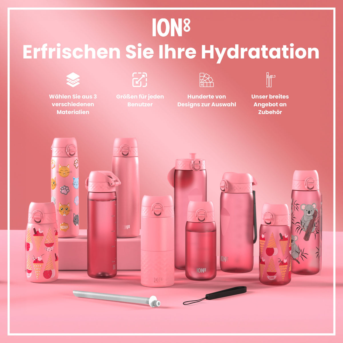 Reisebecher aus Stahl, RosenblŸte, 360 ml