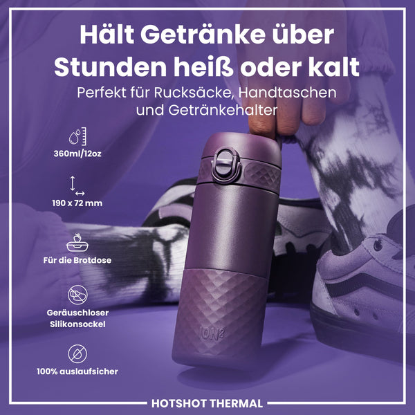 Reisebecher aus Stahl, Brombeere, 360 ml