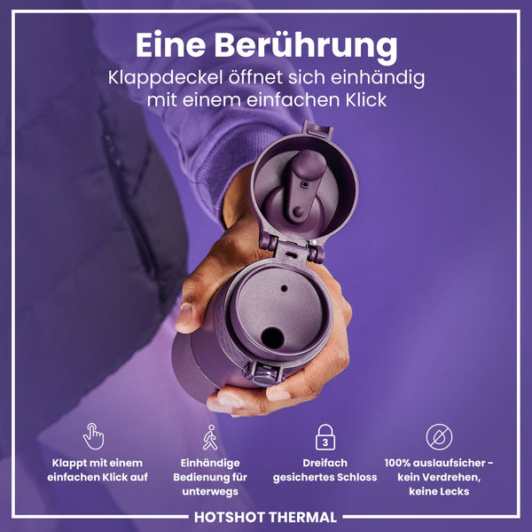 Reisebecher aus Stahl, Brombeere, 360 ml