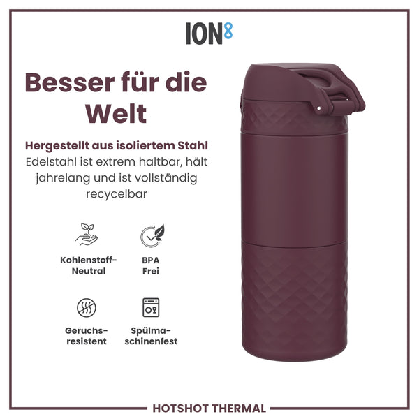Reisebecher aus Stahl, Brombeere, 360 ml