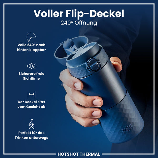 Reisebecher aus Stahl, Aschemarine, 360 ml