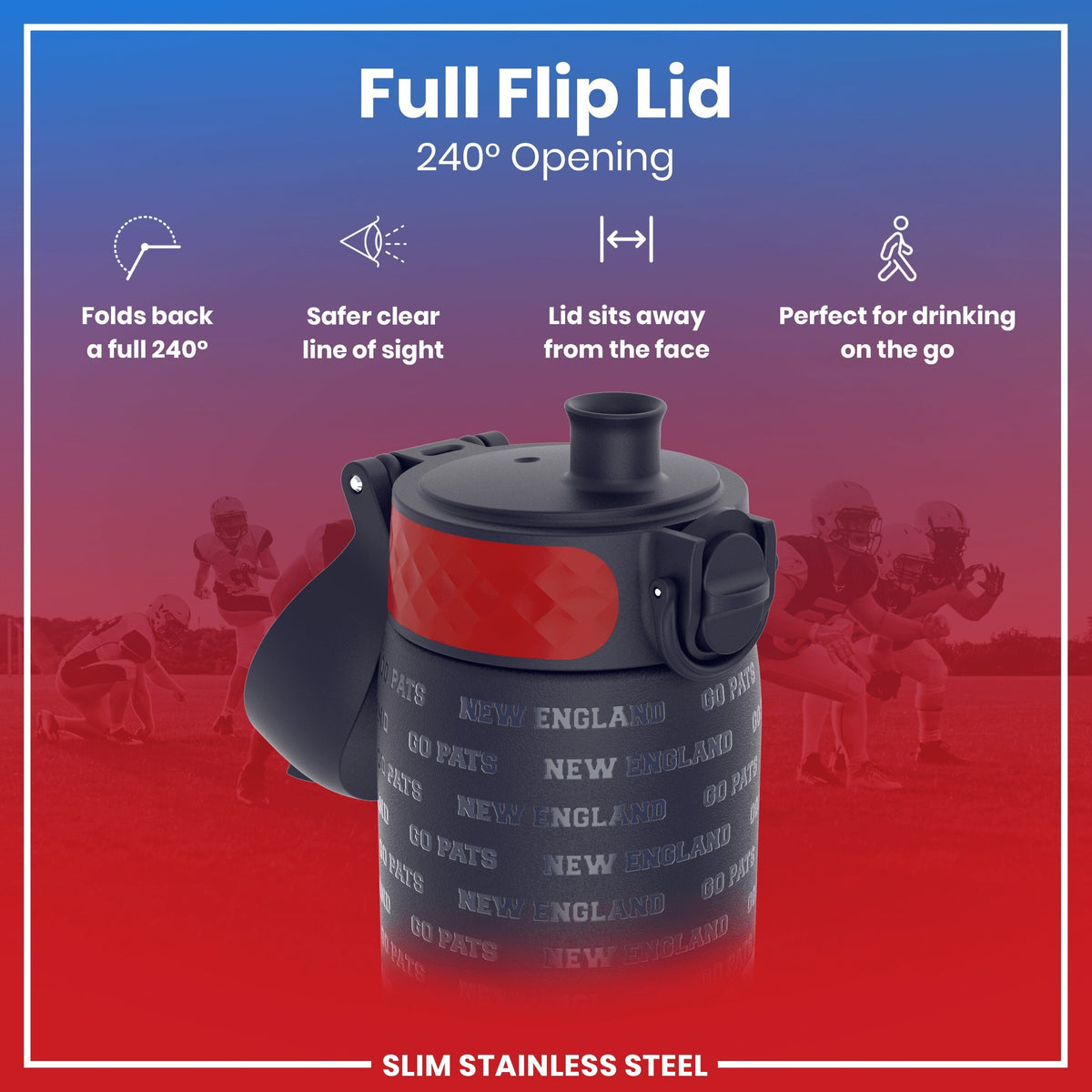 NFL x ION8, Edelstahl, New England Patriots, 600 ml